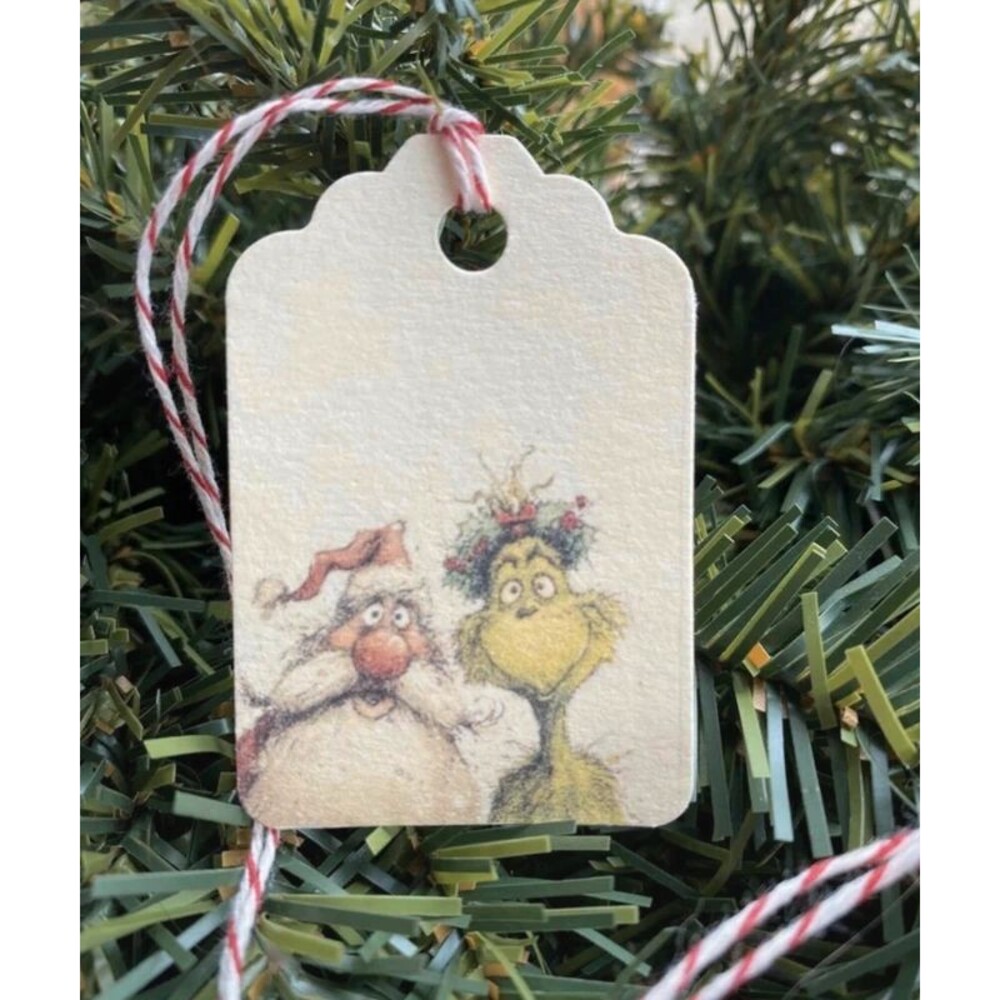 16 Santa and Grinch Tags